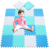 Tapete de juego de espuma para bebé, blanco, azul y verde, 18pcs 30x30cm