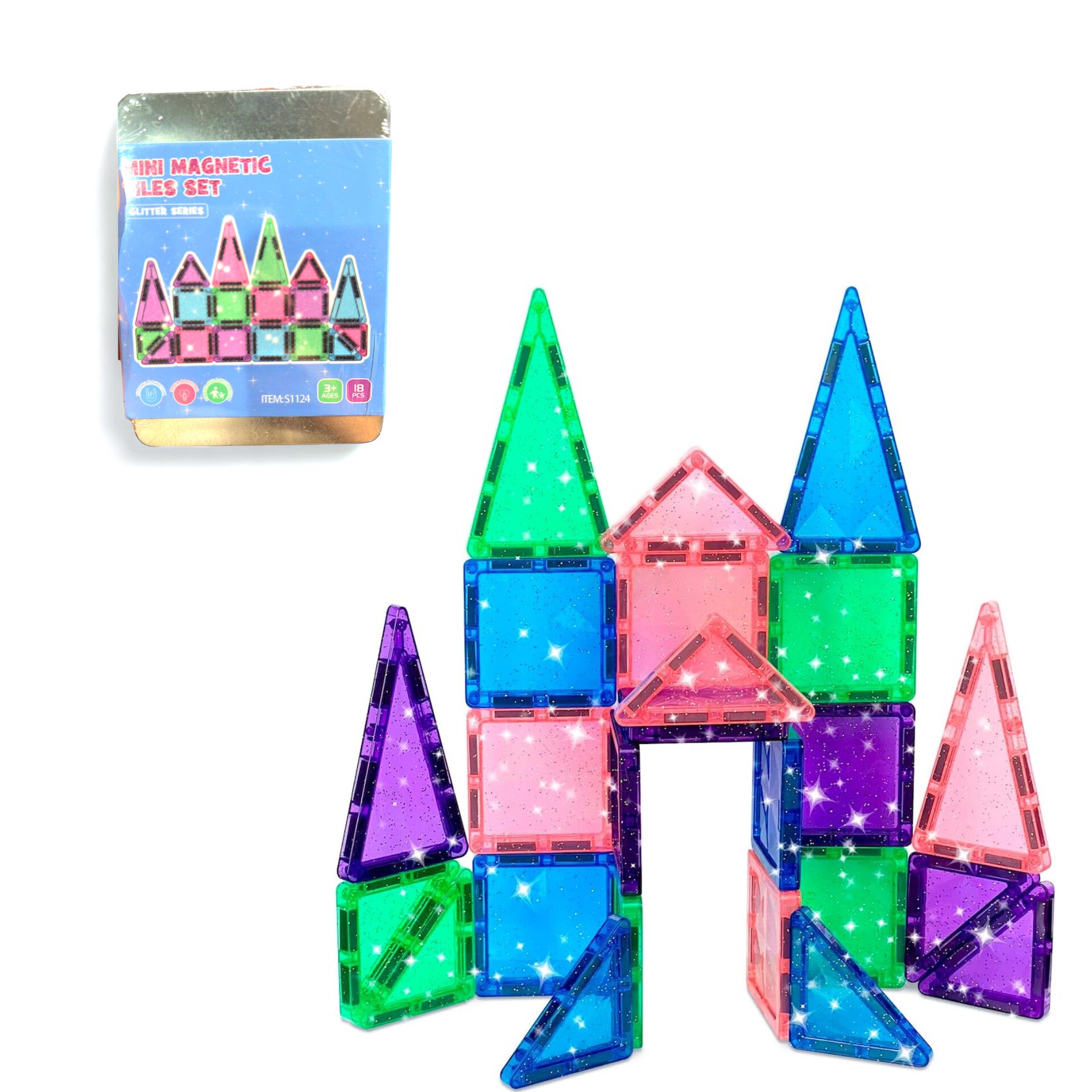 HDCool- Set de mini azulejos magnéticos escarchados para viaje, 18 pcs