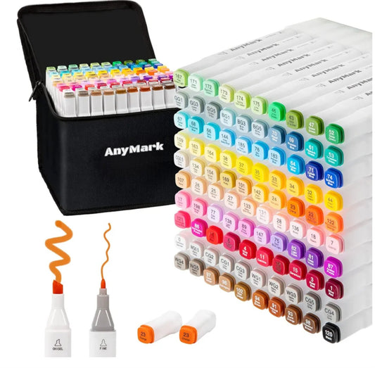 AnyMark-Marcadores de alcohol, 86 colores de doble punta
