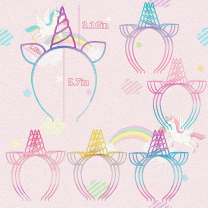 18 diademas de unicornio para fiesta de cumpleaños