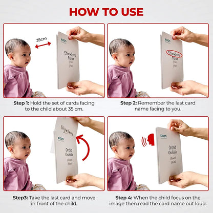Tarjetas didácticas Kiddo Knowledge para bebés - 100 tarjetas de aprendizaje