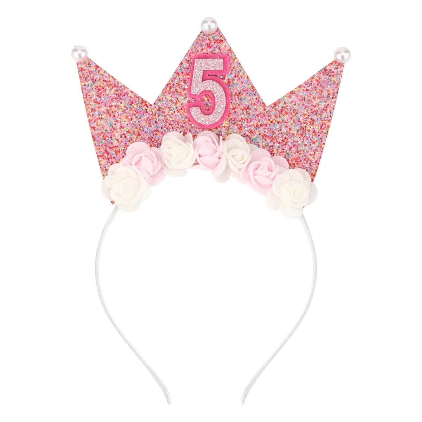 Diadema de cumpleaños 5 para niña