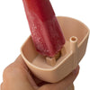 Mango Co. Porta paletas de silicona con pajita antigoteo (paquete de 2) beige