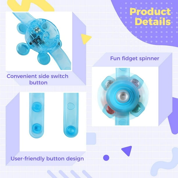 Pulseras giratorias con luz LED, 35 uds