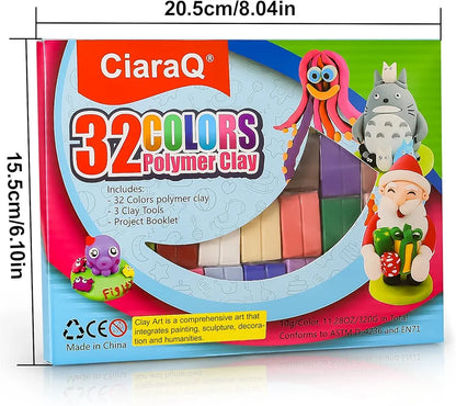CiaraQ - Juego de arcilla para modelar pequeña, 32 colores