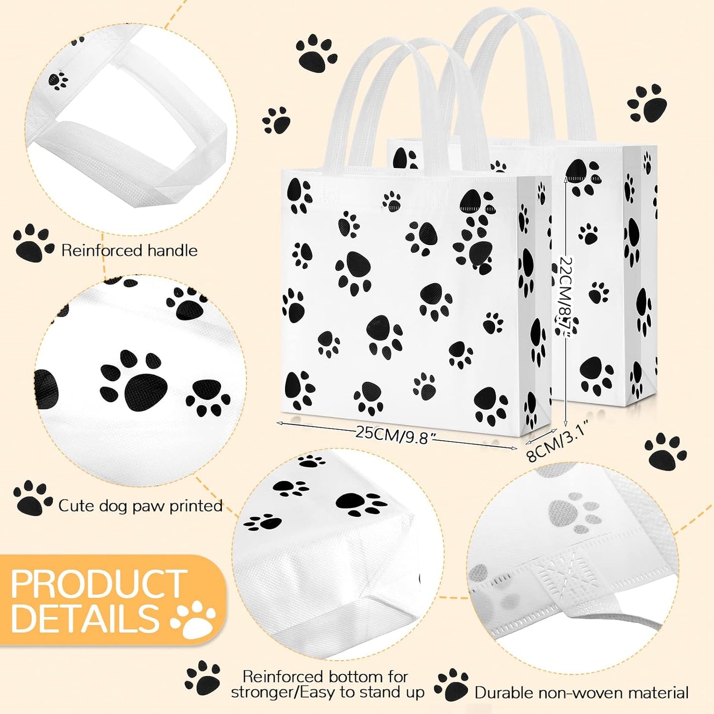 24 Bolsas de tela diseño Perros