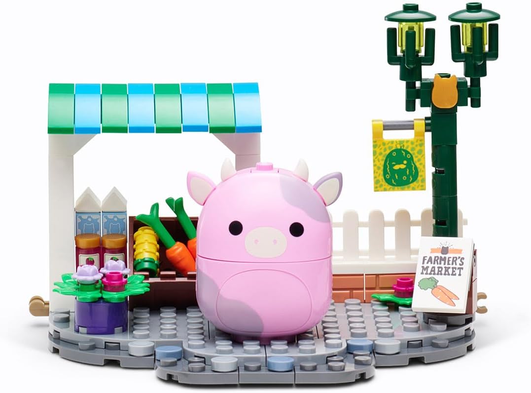 BLDR Squishmallows - Set de construcción de 136 piezas del mercado de agricultores de Patty