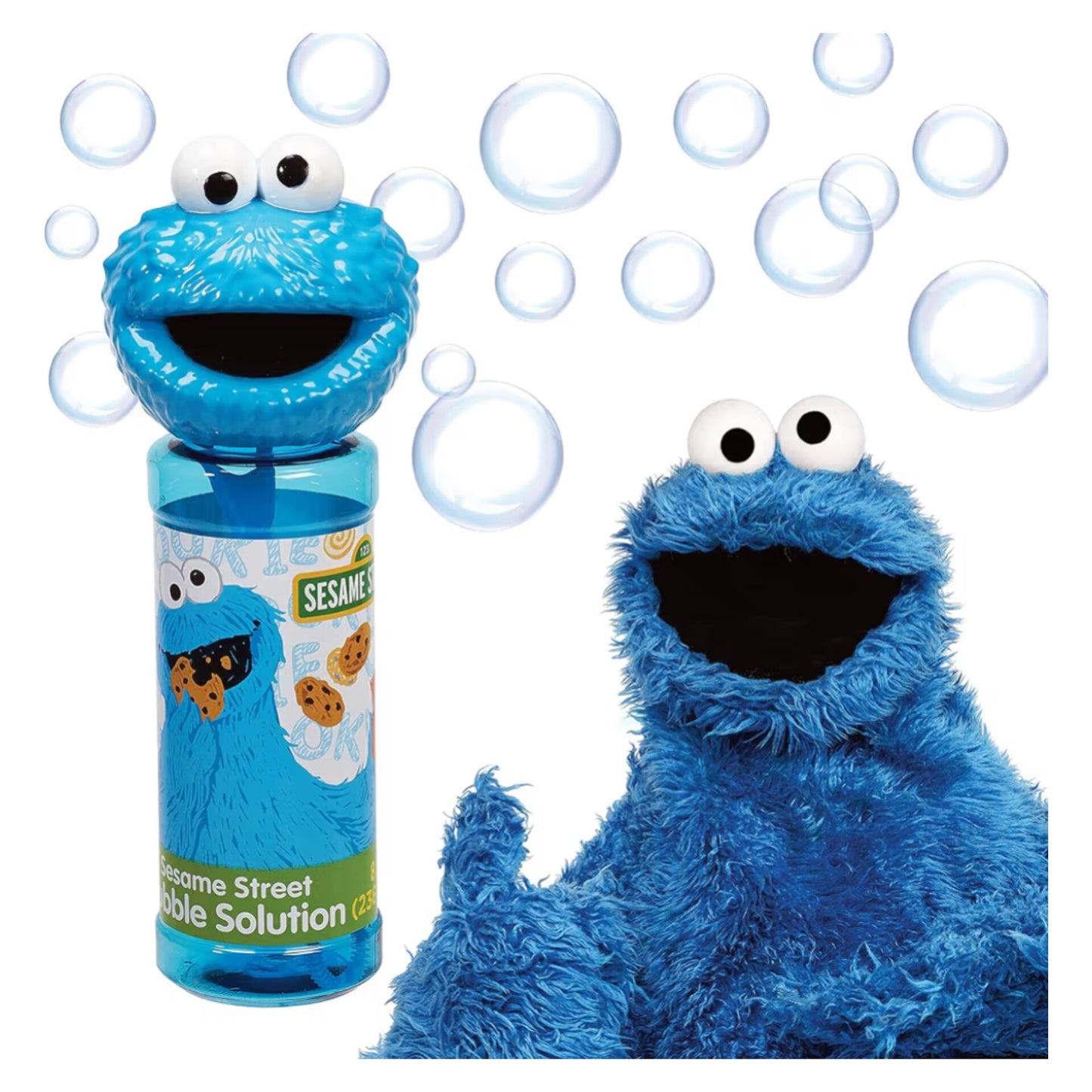 Little Kids Sésamo Street Elmo & Cookie Monster Burbujas de 8oz (gran tamaño), 12 uds