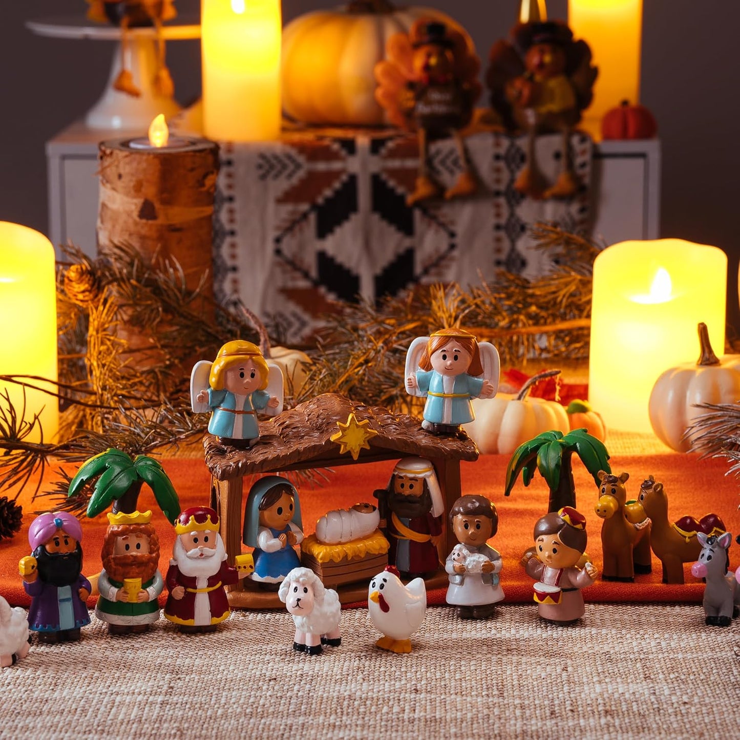 JOYIN Juego de 22 piezas de figuras de belén navideño
