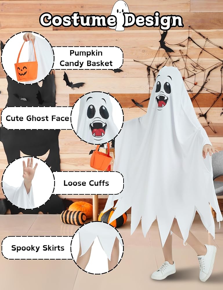 Disfraz de fantasma blanco, XS