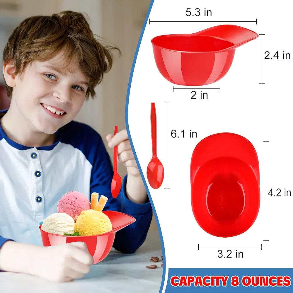 Juego de 18 cuencos para helado con forma de casco