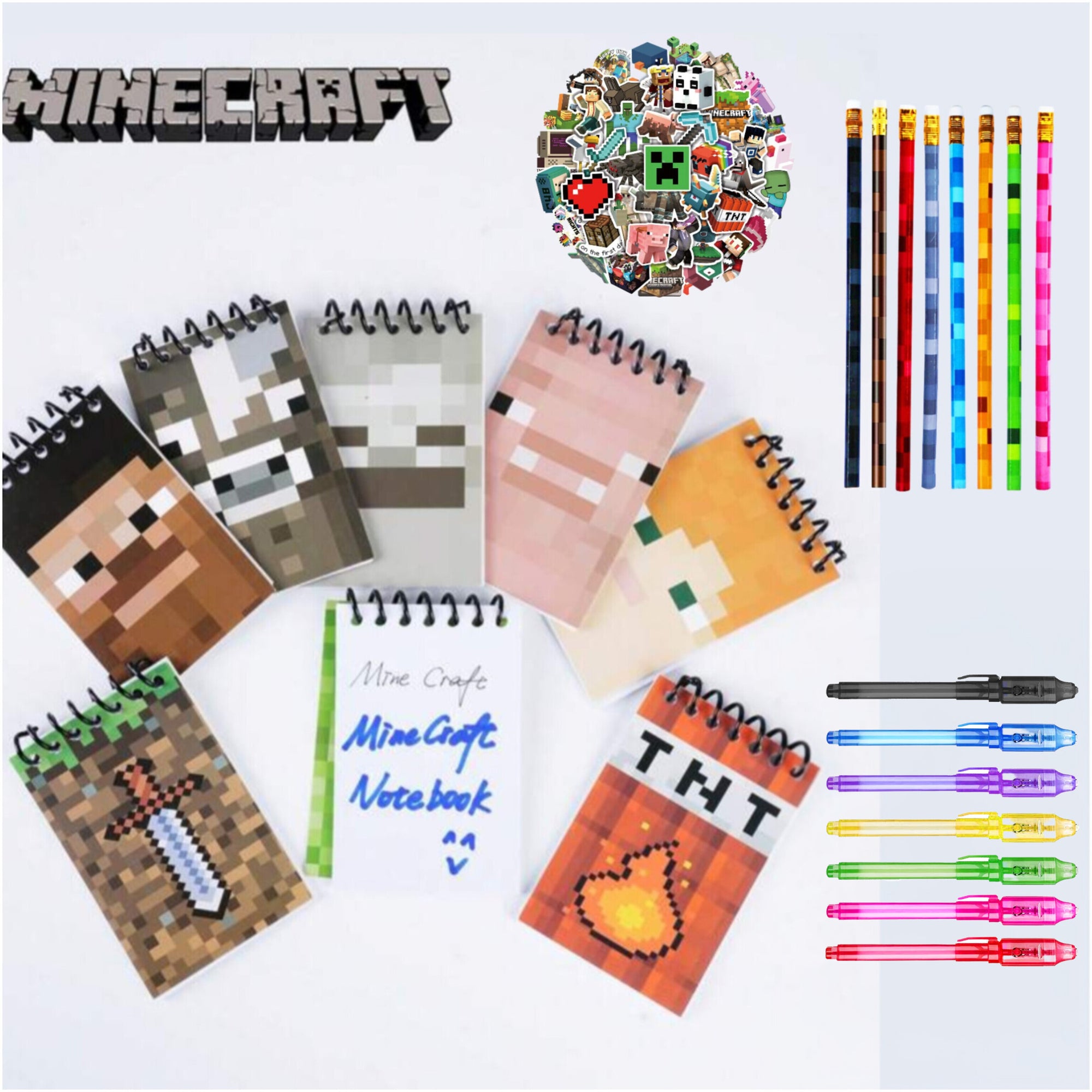 Paquete de regalos de fiesta, para 12 personas, Minecraft