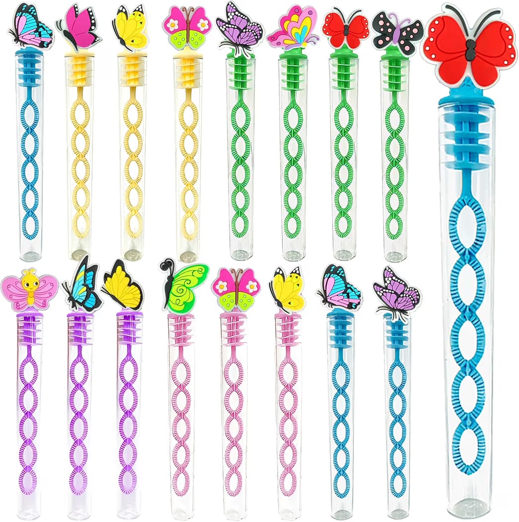 12 varitas de burbujas de mariposas