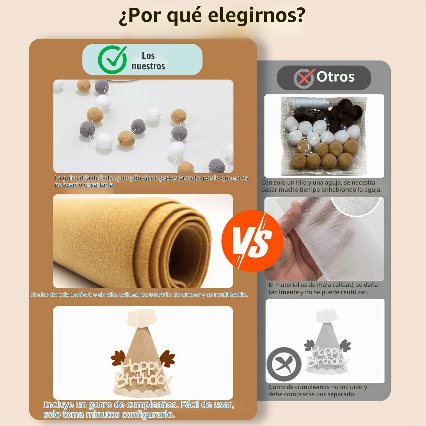 Cartel de feliz 6 meses de tela de fieltro