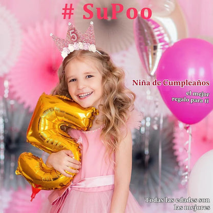 Diadema de cumpleaños 5 para niña