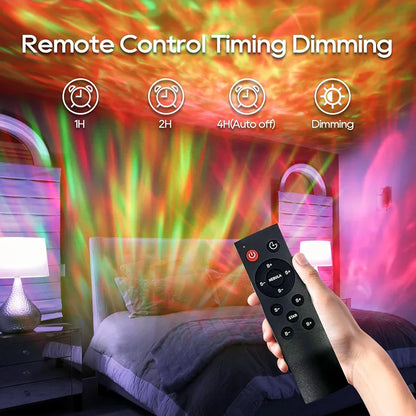 Proyector de estrella de galaxia, altavoces Bluetooth, temporizador de luz nocturna