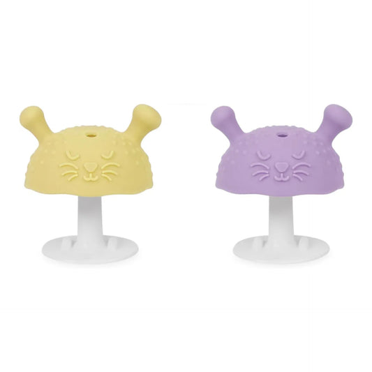 BumbleBee-Juego de juguetes de dentición de silicona de 3 meses, sin BPA, 2 uds