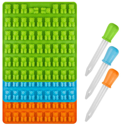 SENHAI-Moldes de silicona para dulces y bandejas para cubitos de hielo , paquete de 3