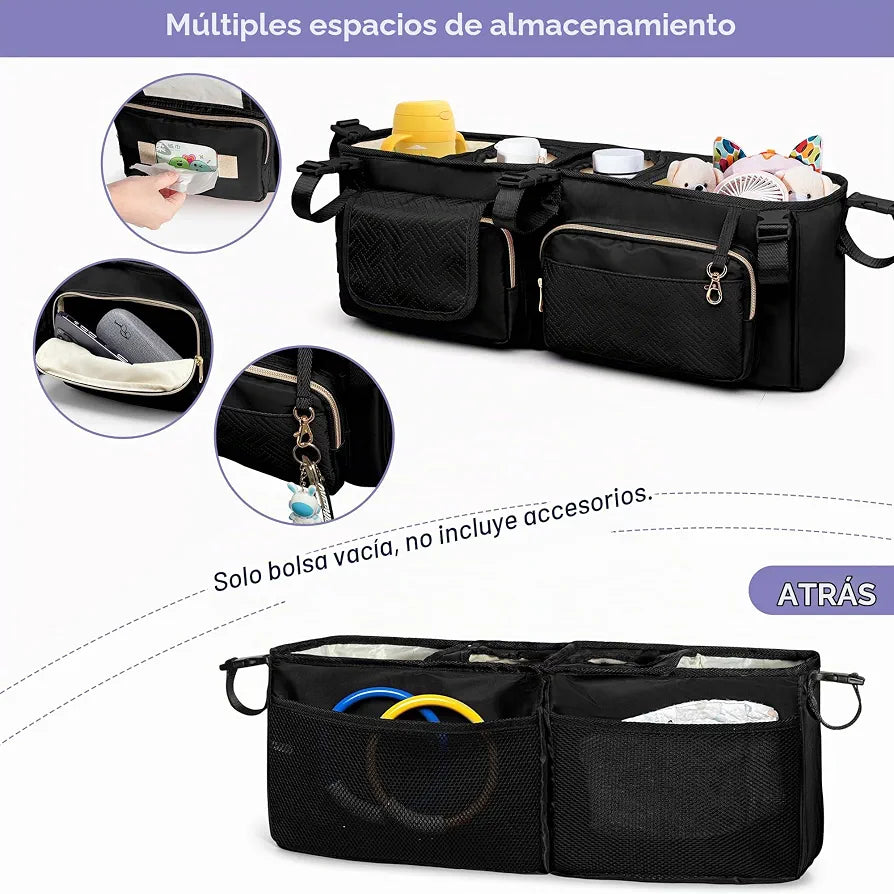 Organizador para cochecito doble con City Mini GT2/ BOB, Negro