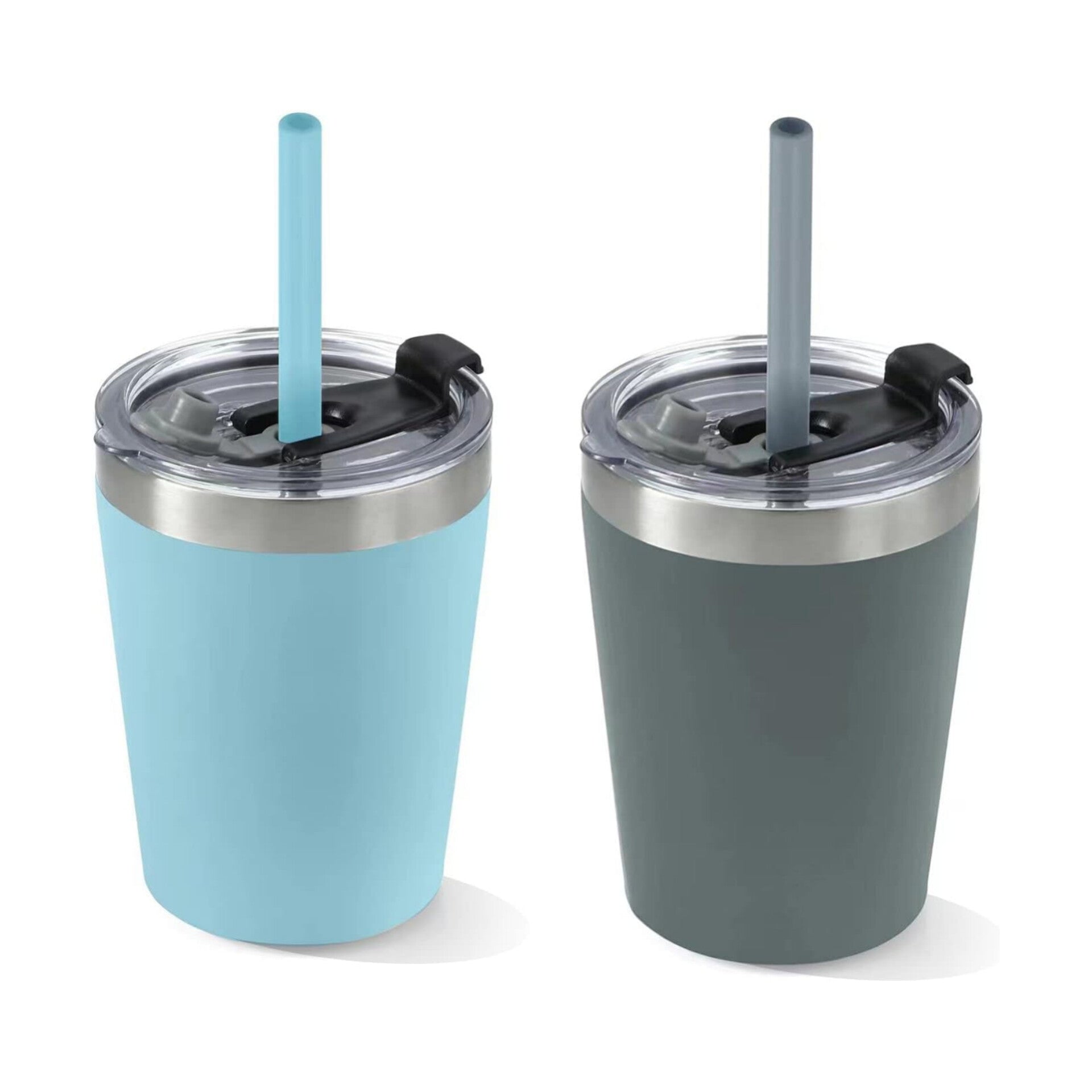 PandaEar- Vasos de acero inoxidable para niños, 2 pcs de 8 oz