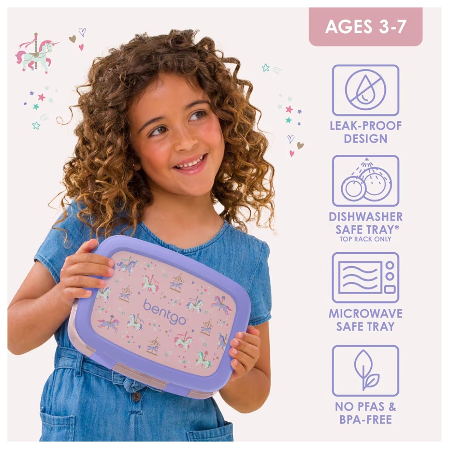 Bentgo Kids Prints - Lonchera infantil a prueba de fugas