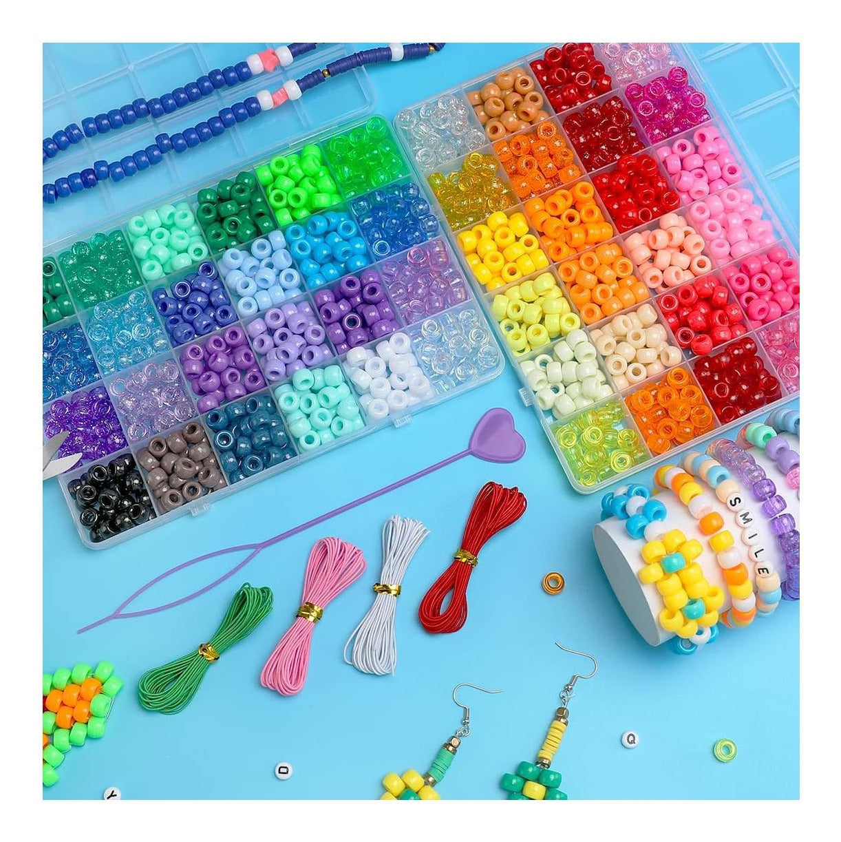 Zanzanyuhang- Cuentas De Pony y Kit De Fabricación De Pulseras