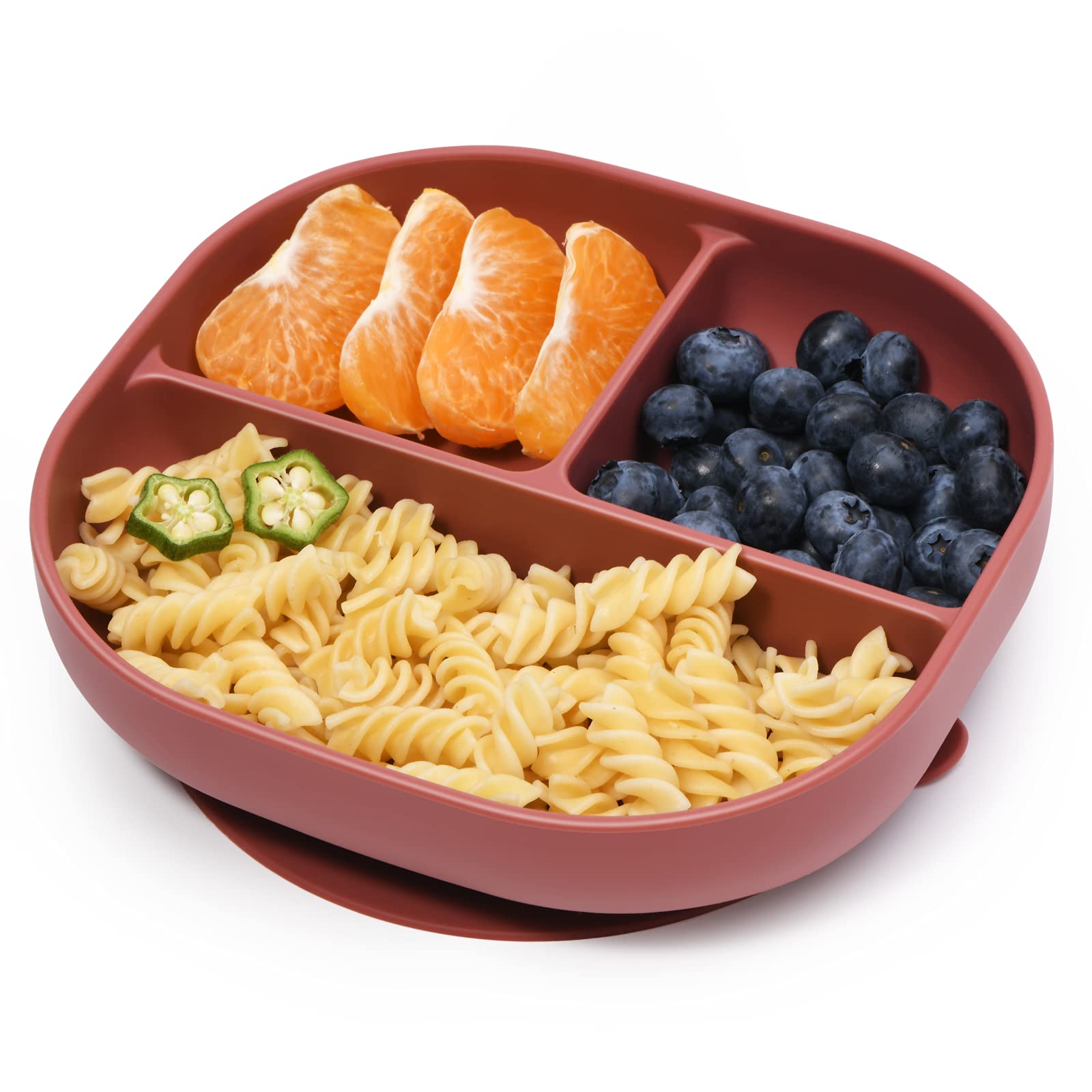 Babelio-Plato de Silicón dividido con placa de succión, libre de BPA