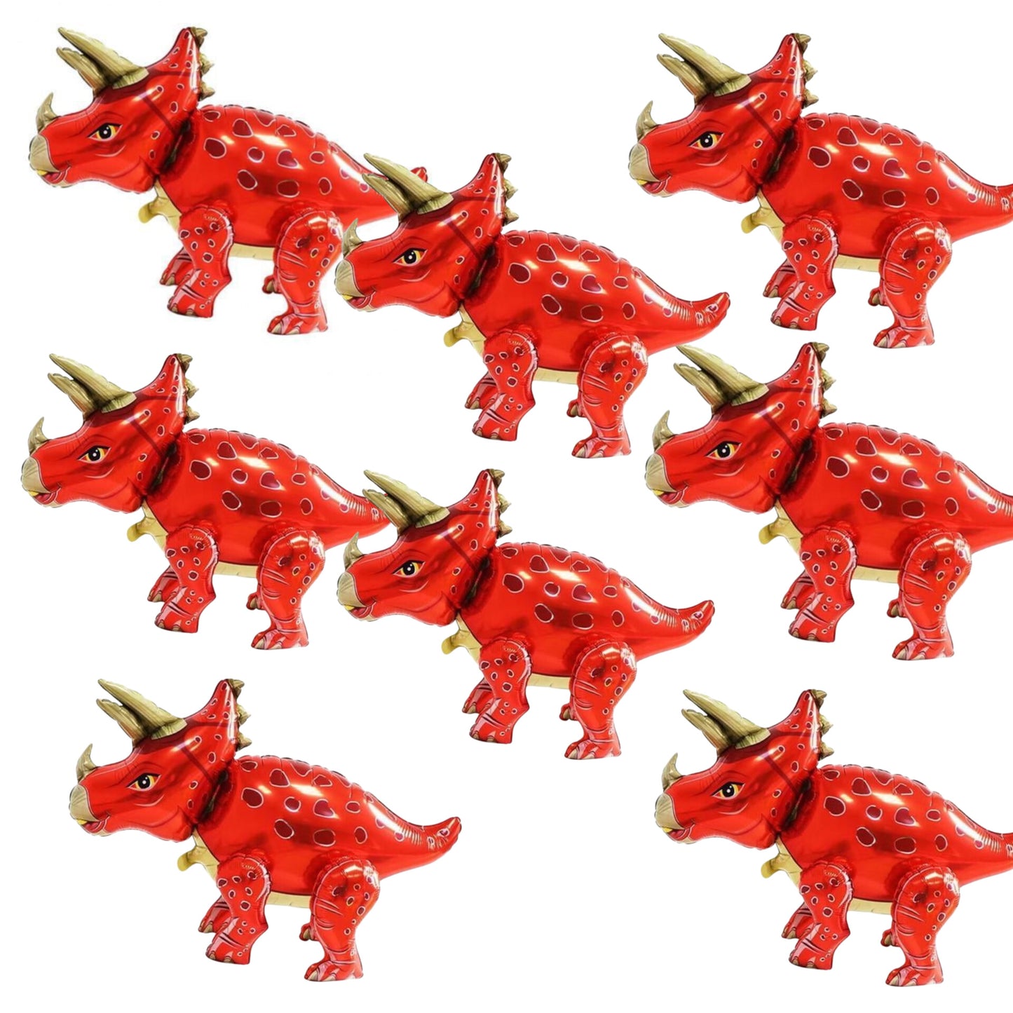 Paquete de globos de dinosaurio 3D, 8uds