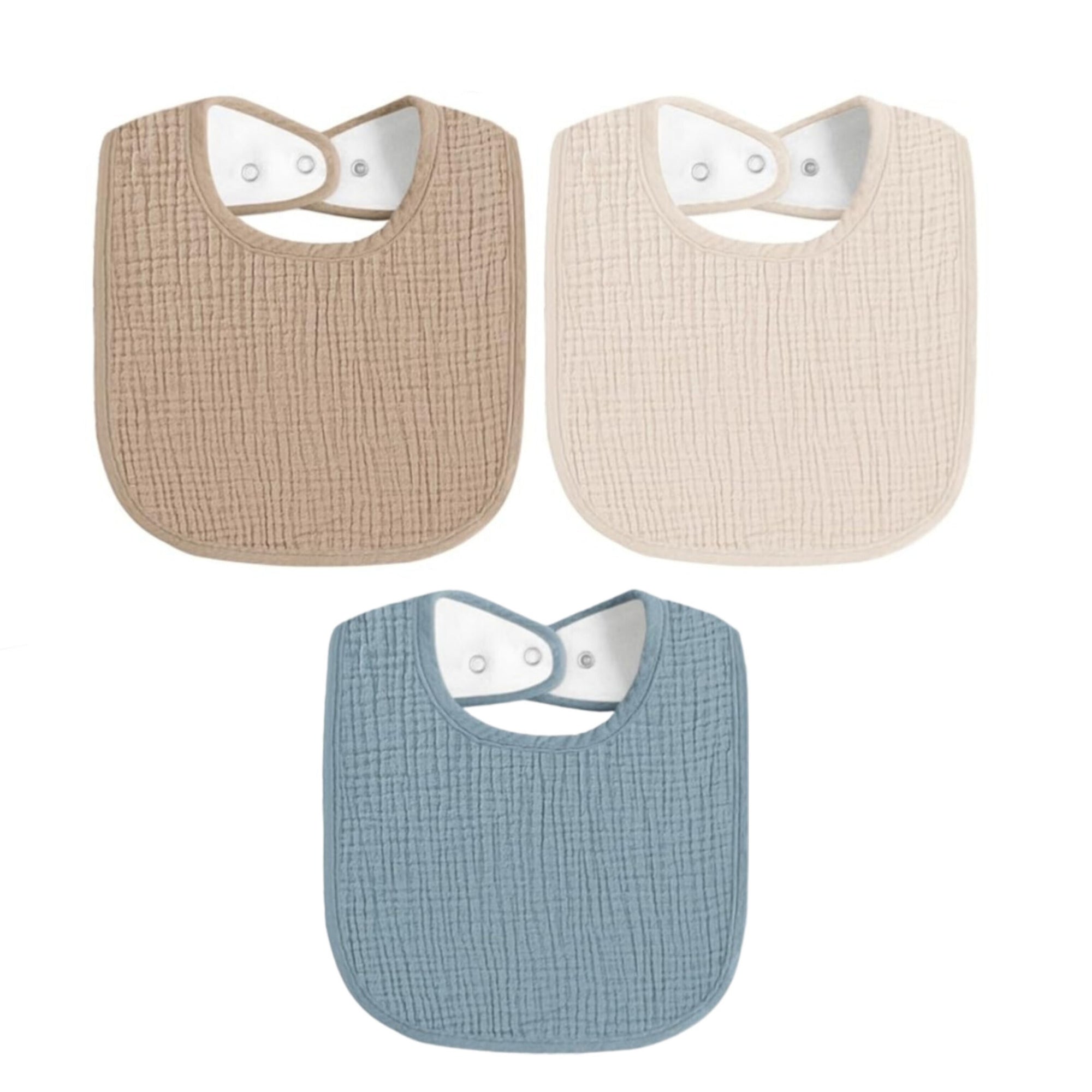 Set de 3 baberos de muselina con forro de paño