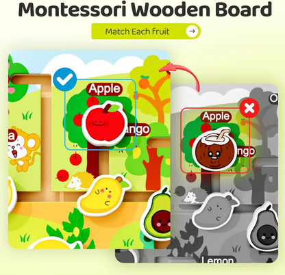 Laberinto De Frutas De Madera Montessori