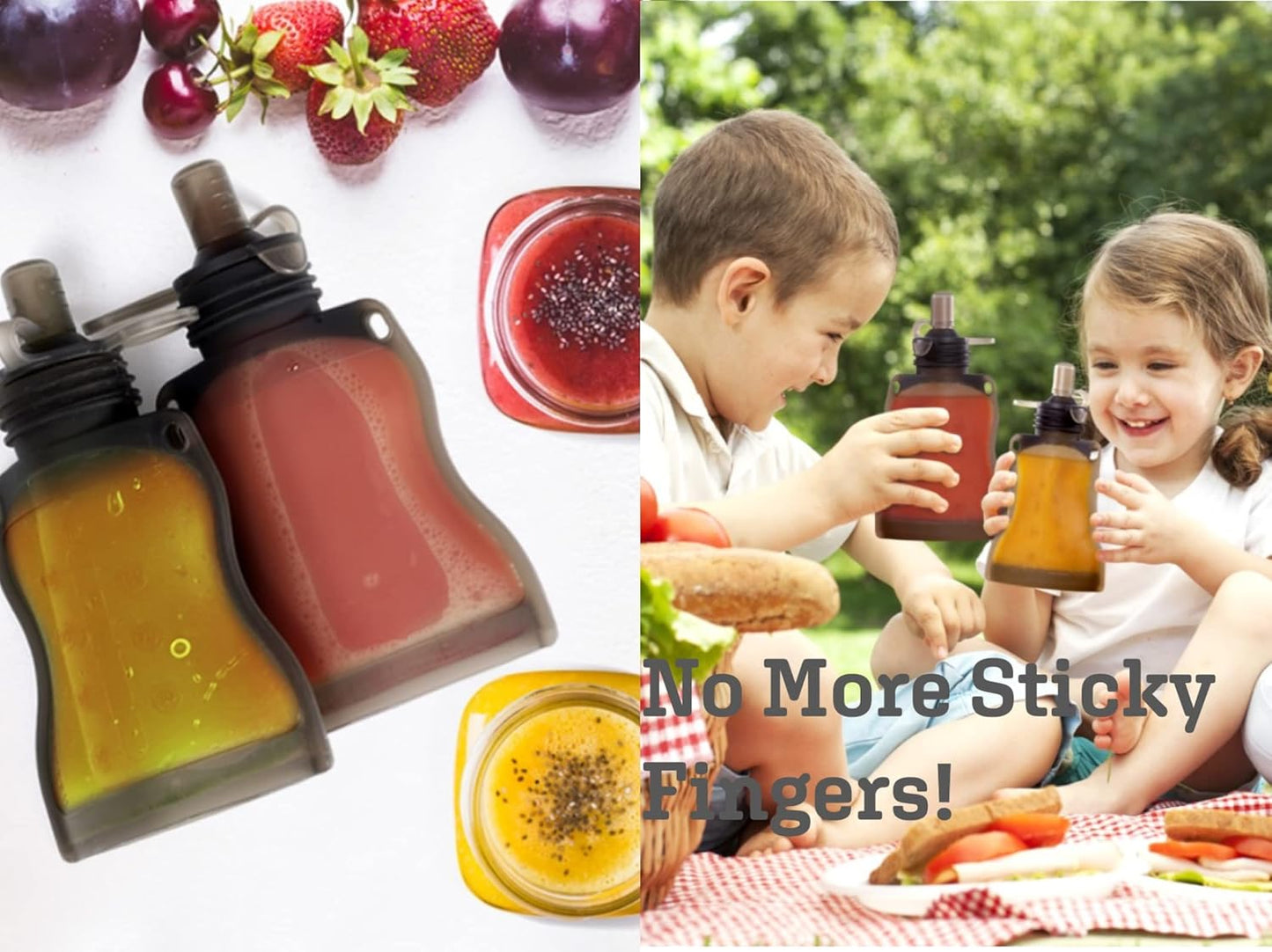 haakaa- Bolsa de almacenamiento  para alimentos de bebé y cepillo para limpieza, juego de 5 unidades, 9 y 4.5 onzas