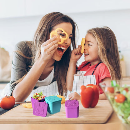 Contenedores de silicona, 2pcs, rosa/ naranja
