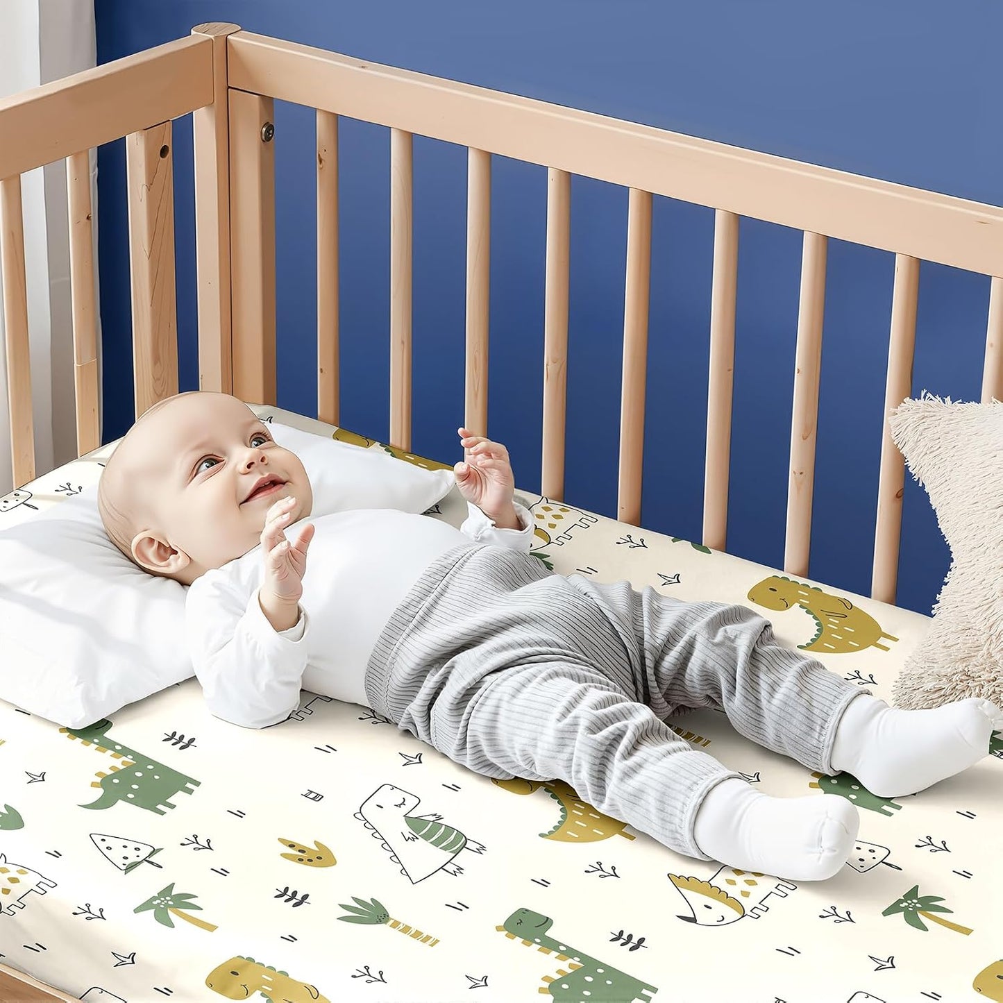 Sábanas para cuna de bebé, paquete de 2, sábanas ajustables extra suaves