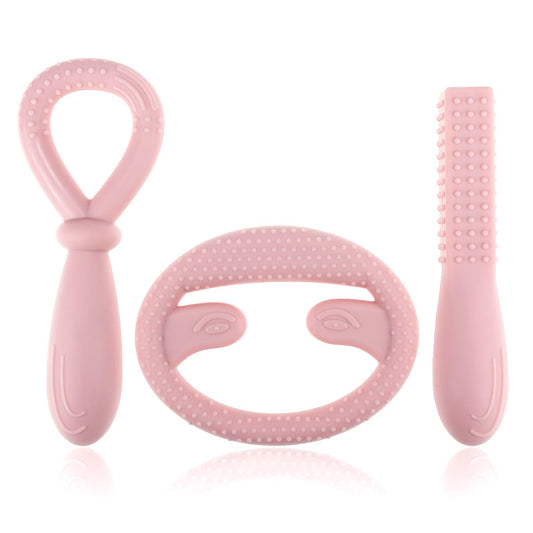 Herramientas para masticar de silicona para TDAH, dentición y autismo, paquete de 3