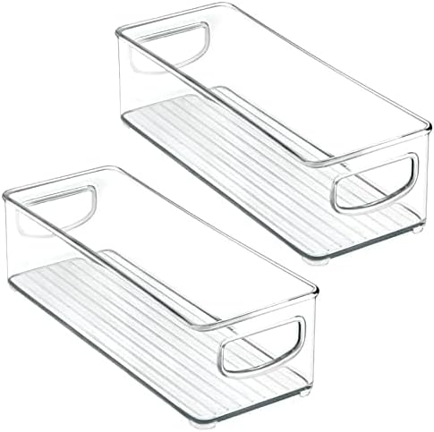 mDesign- Contenedores pequeños de plástico para almacenamiento, 2 pcs