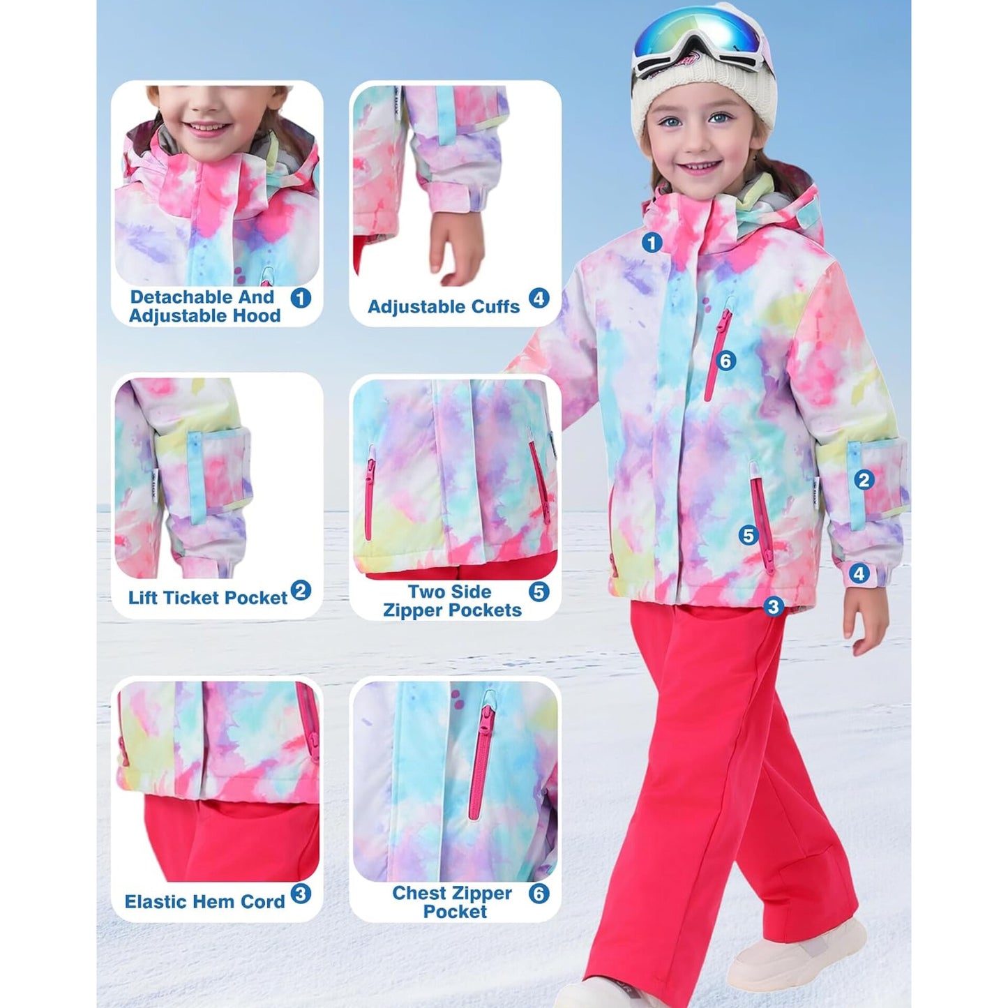 BGX Chaqueta Impermeable de Esquí y Nieve, talla 14