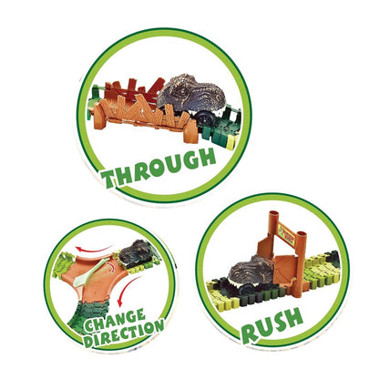 Juego de Pista Flexible para Armar de Dinosaurios Eléctrica de 216 Piezas