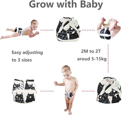 babygoal-Pañales de tela para bebé, paquete de 4 (no incluye insertos)