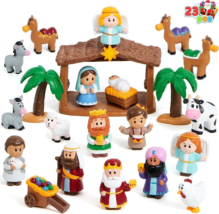JOYIN Juego de 22 piezas de figuras de belén navideño