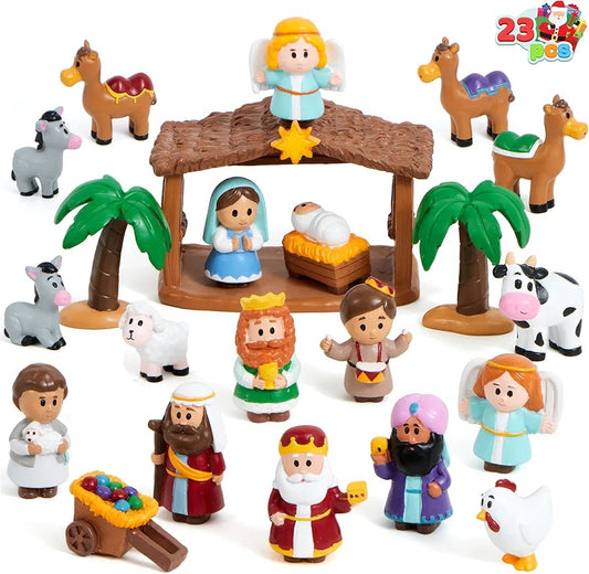 JOYIN Juego de 22 piezas de figuras de belén navideño