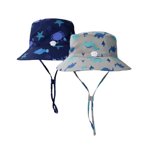 Sombreros de cubo de ala ancha para bebé, UPF 50+, gorra ajustable, 0-6 meses