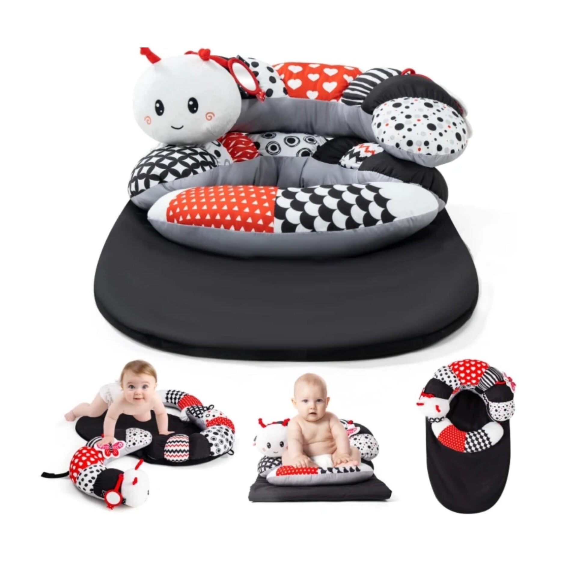 Alfombra de tiempo abdominal 4 en 1 y almohada de soporte sentado