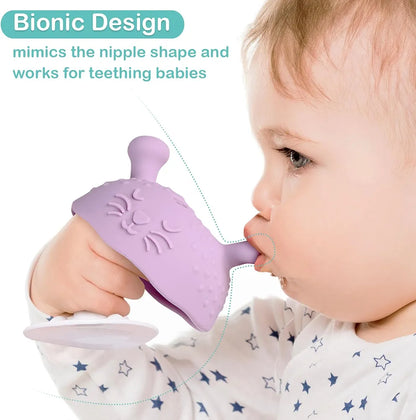 BumbleBee-Juego de juguetes de dentición de silicona de 3 meses, sin BPA, 2 uds