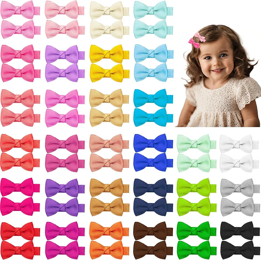 Alinmo- Juego de lazos para el pelo y pinzas de cocodrilo de 1.8 pulgadas: 60 piezas