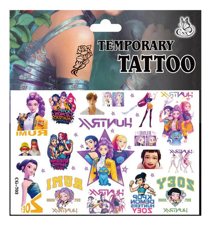 Tatuajes Temporales Kpop Hunter 8 Diseños Para Niños Y Niñas
