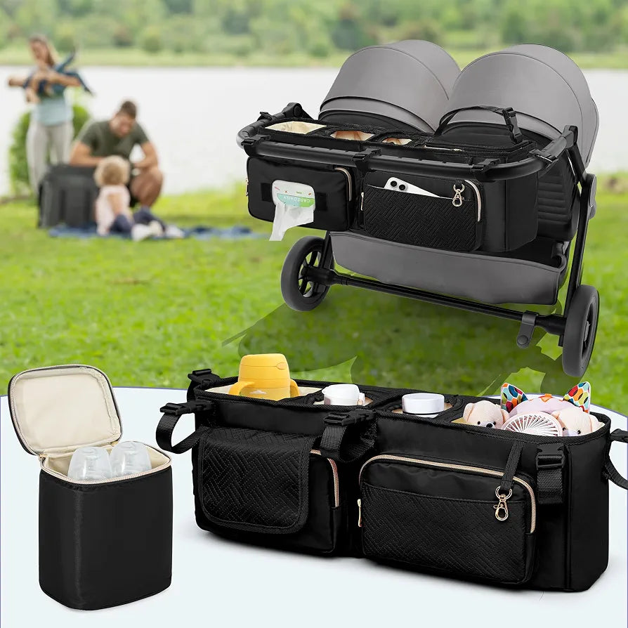 Organizador para cochecito doble con City Mini GT2/ BOB, Negro