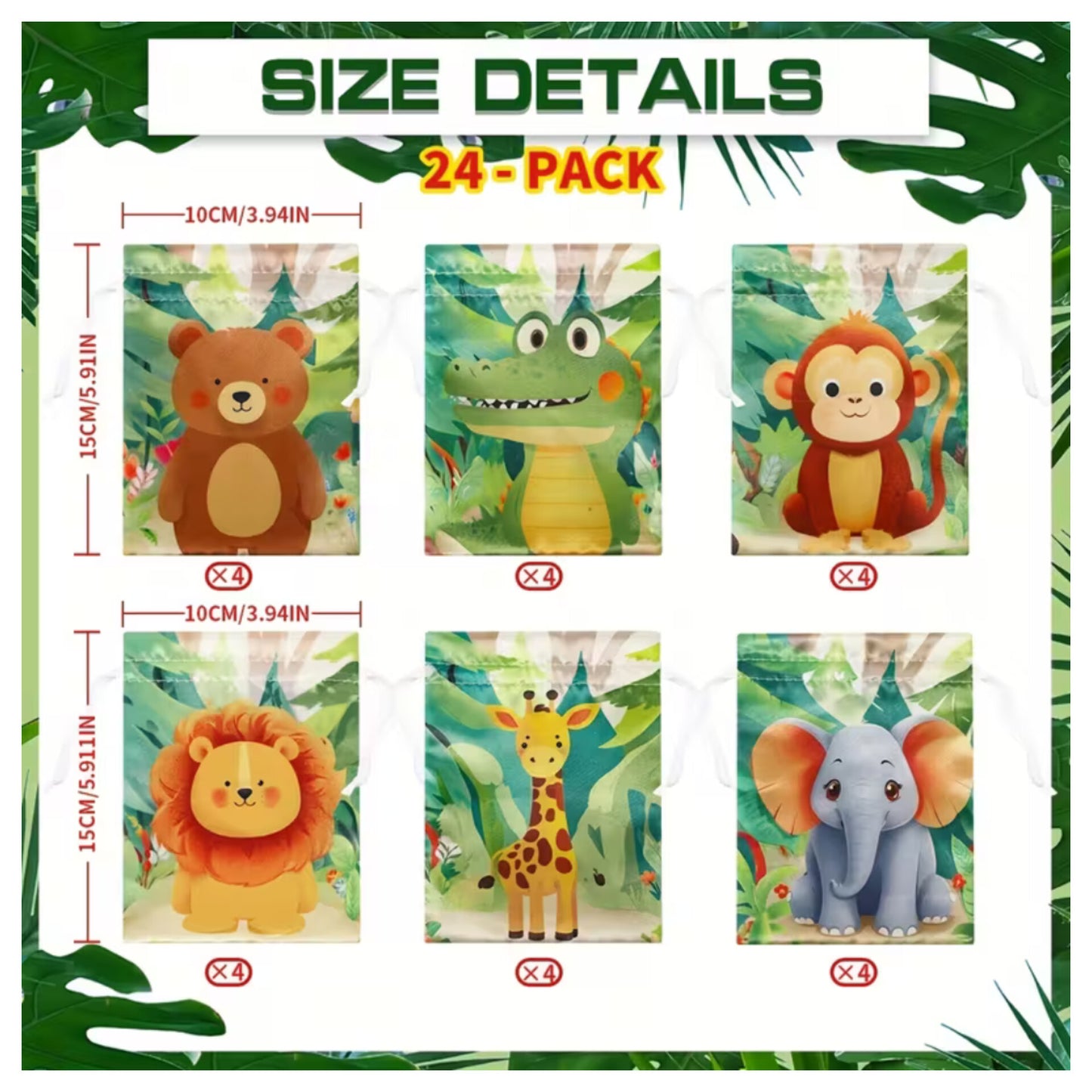 Bolsitas de tela Selva, 24 pcs