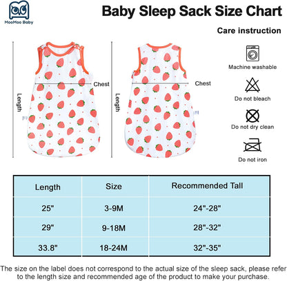 Saco de dormir para bebé MooMoo de 0.5 Tog, de muselina, 9-18 meses
