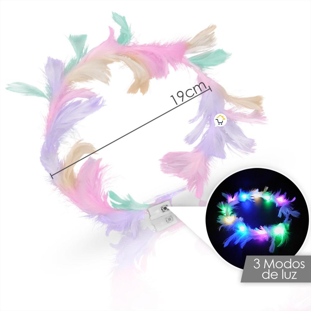 Paquete de coronas de plumas con luces LED, 45 uds