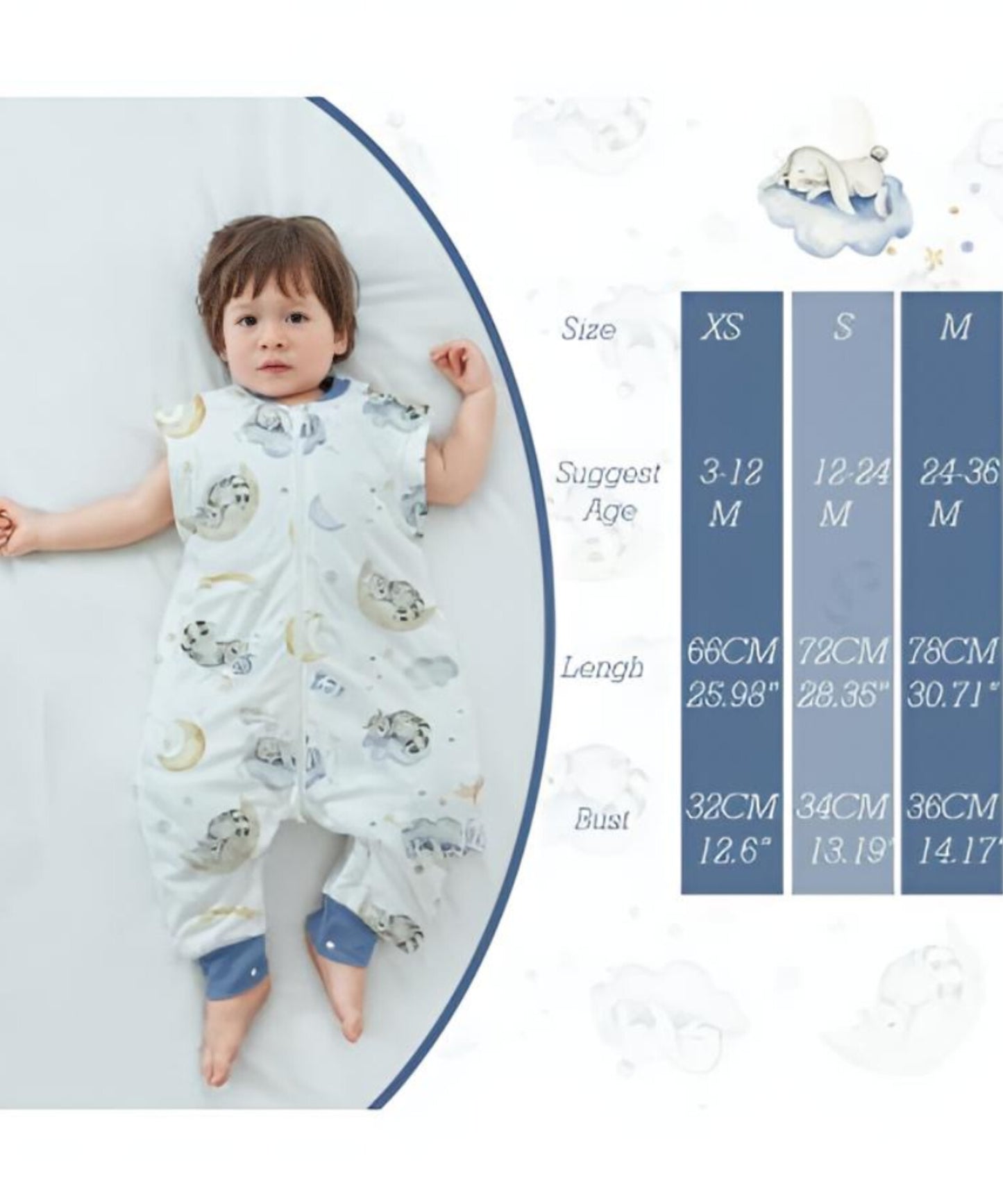 Saco de dormir para bebé con piernas, 1-2 años